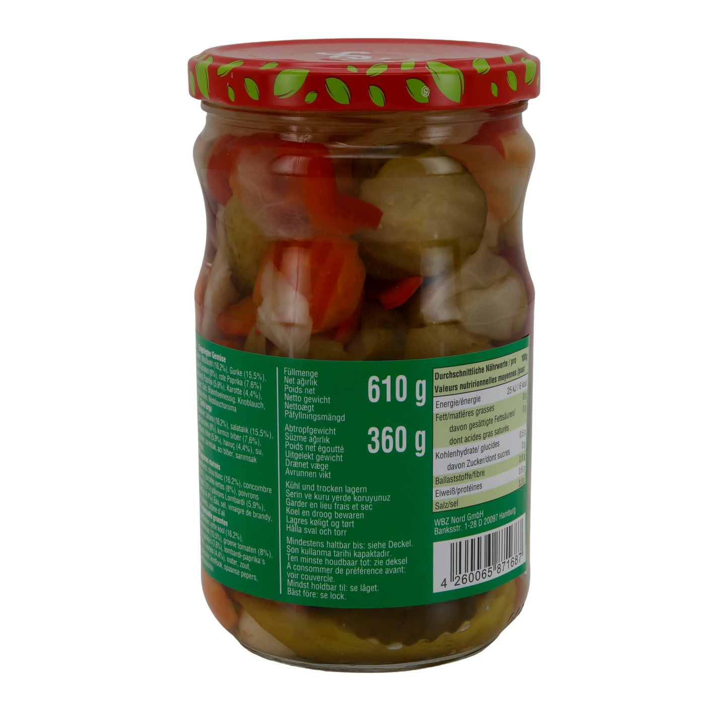 Groentevariëteit Selin Türlü Turşu | Ingelegde Groenten | Kleurrijke Variëteit voor Hartige Genot | 610 g Glas