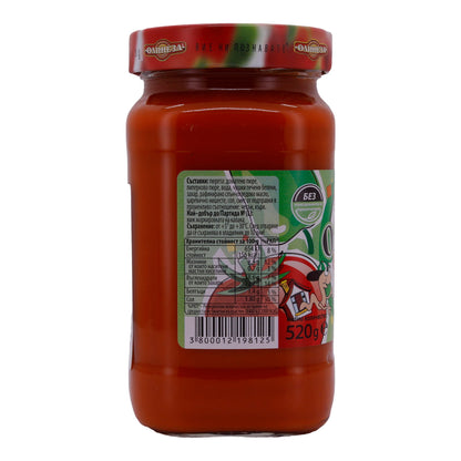 Preparazione di verdure Olinesa Ljutenica | in stile fatto in casa | Preparazione tradizionale di verdure dolci | 520 g