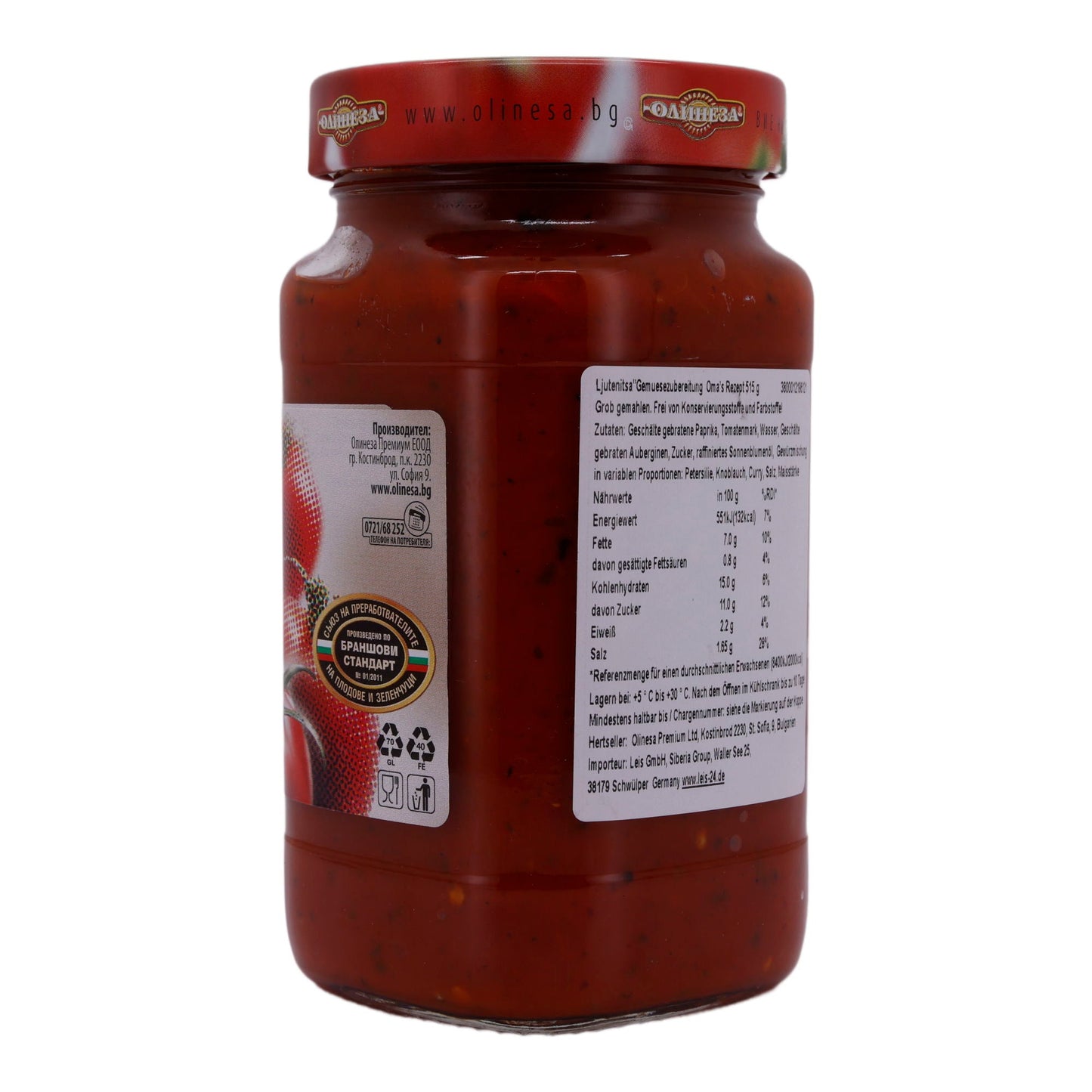 Groentebereiding Olinesa | Ljutenitza | Traditioneel, Oma’s Recept | 515 g Glas