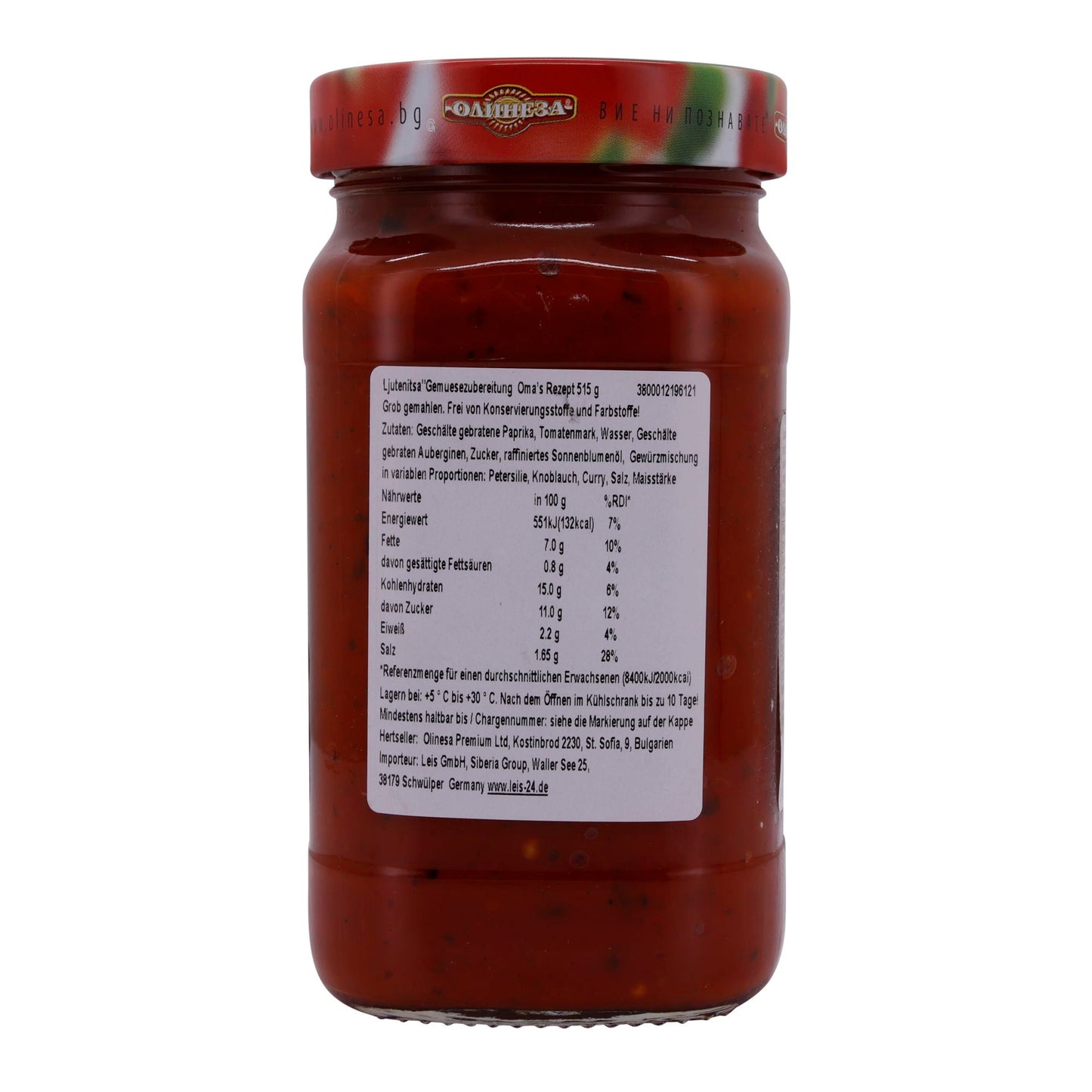 Groentebereiding Olinesa | Ljutenitza | Traditioneel, Oma’s Recept | 515 g Glas