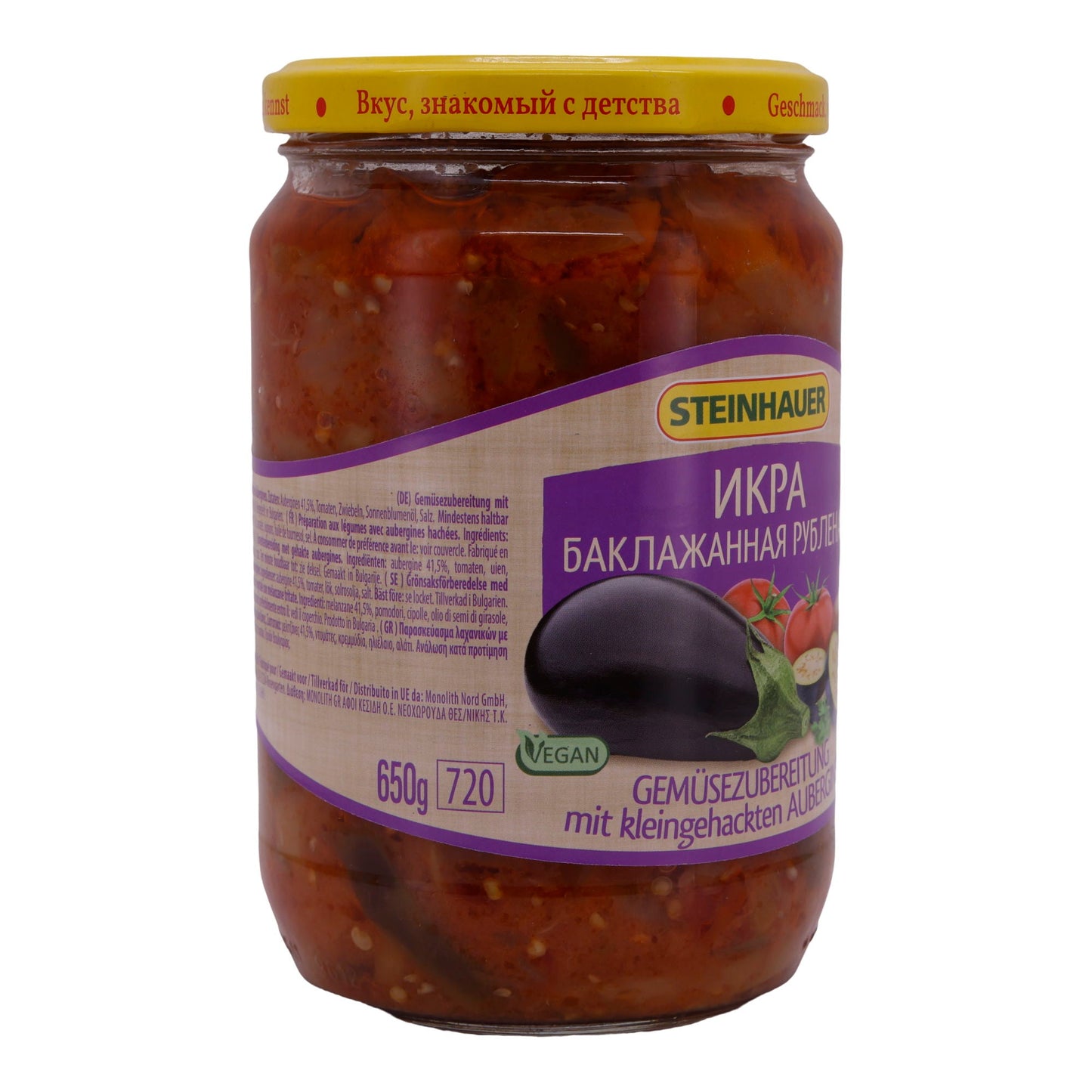 Gemüsezubereitung Steinhauer | Mit Auberginen | Vegan & vielseitig | 650 g