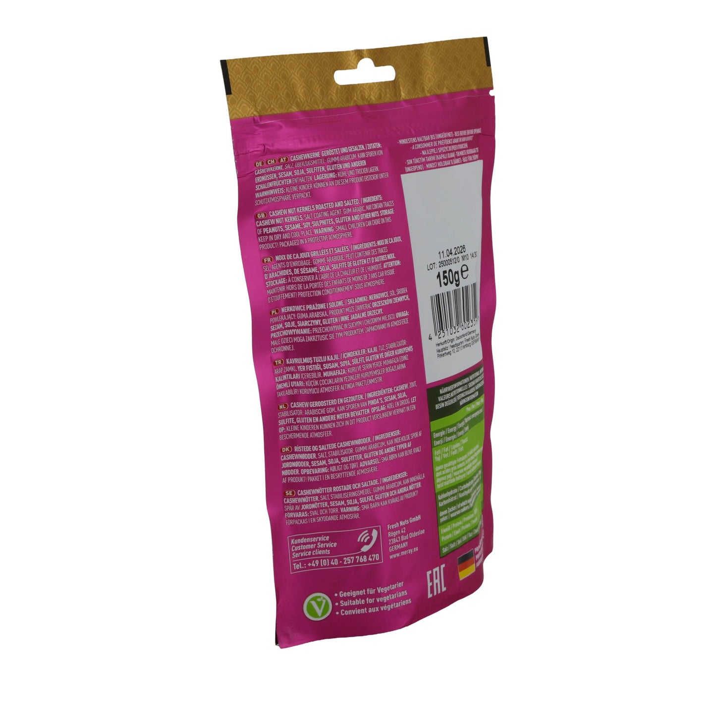 Geröstete und gesalzene Cashewkerne Meray | Nüsse | 150 g