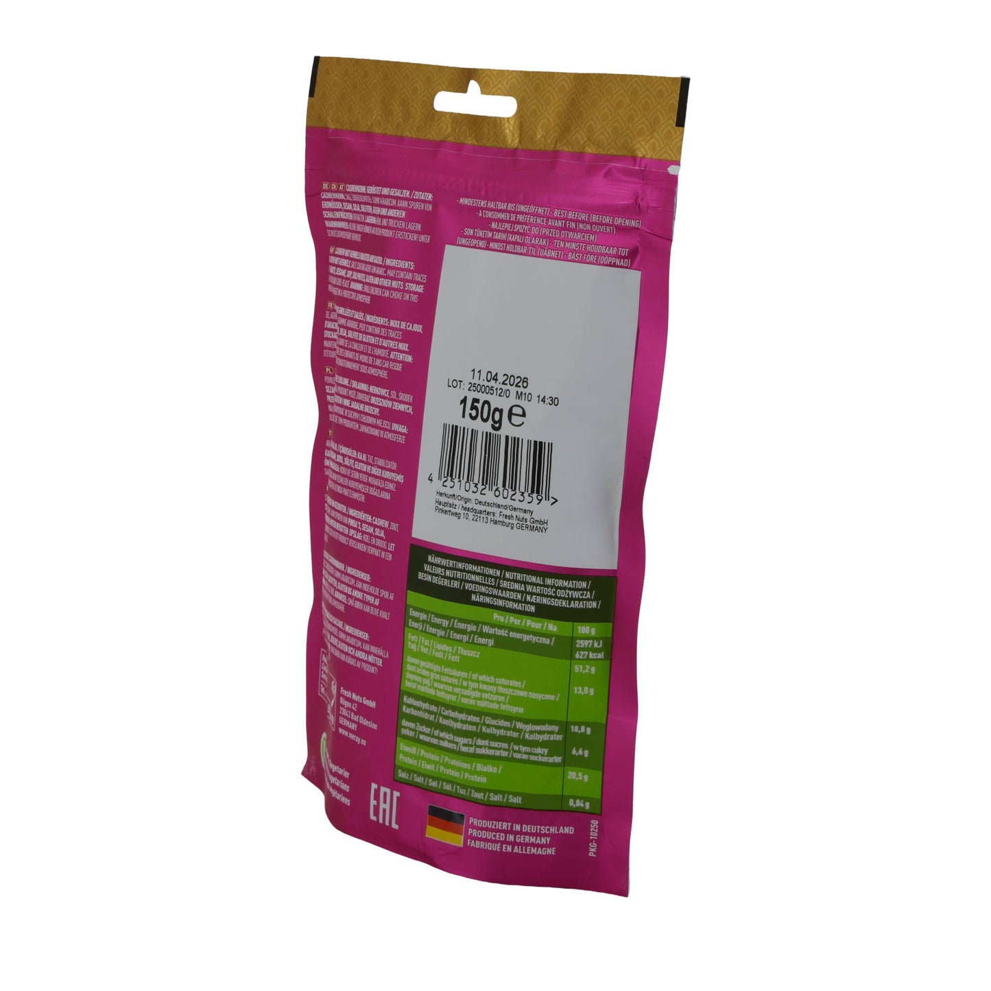 Geröstete und gesalzene Cashewkerne Meray | Nüsse | 150 g