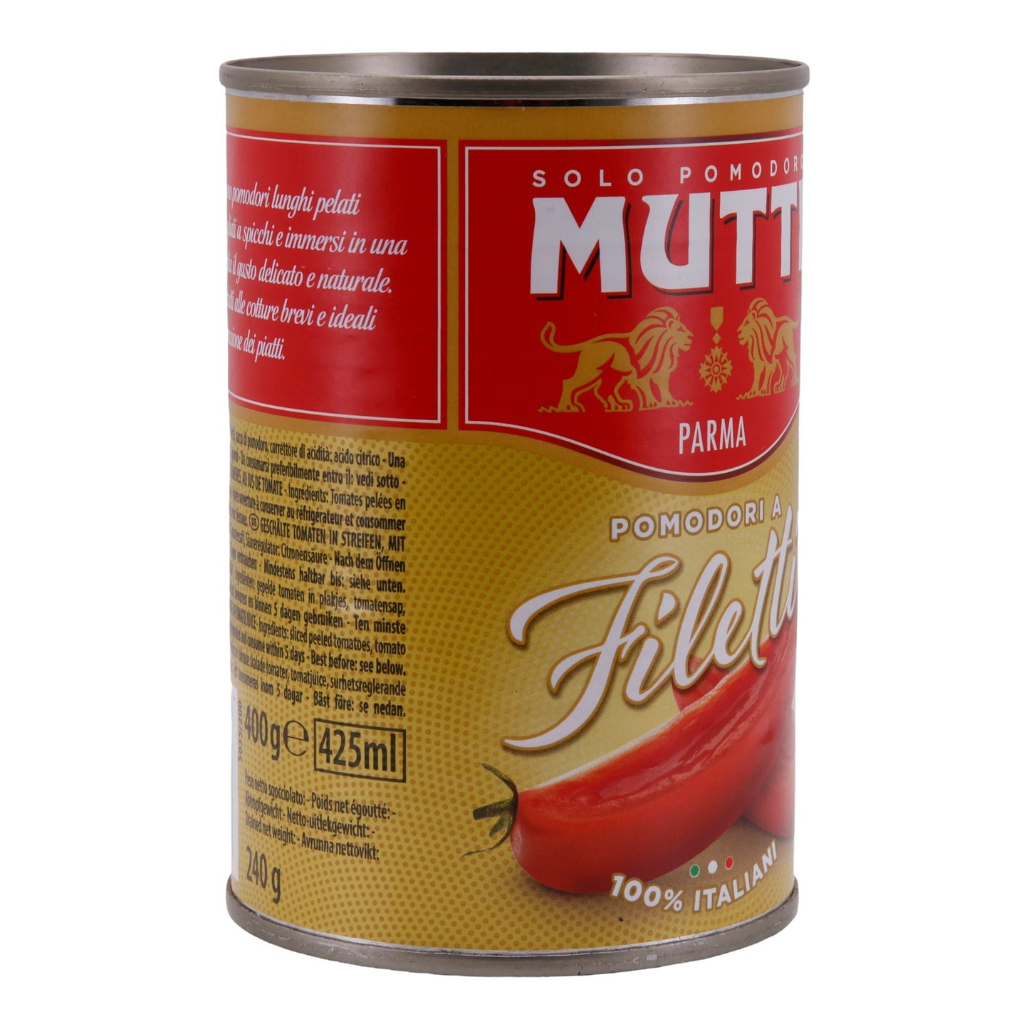 Geschaalde Tomaten Mutti | Pomodori a Filetti | In Filetvorm | 400g