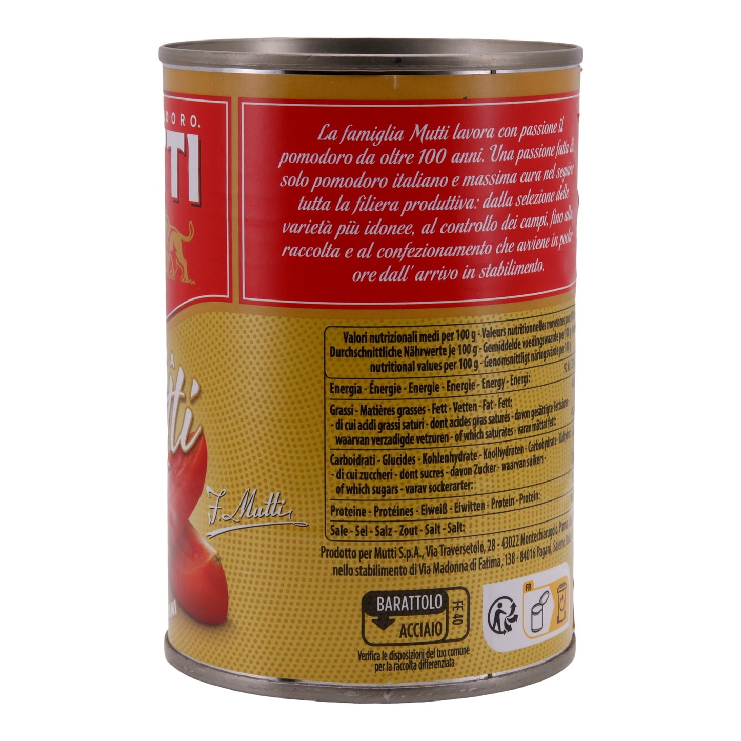 Geschaalde Tomaten Mutti | Pomodori a Filetti | In Filetvorm | 400g