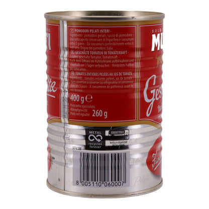 Geschilde tomaten Mutti | Zonrijp | Authentieke smaak uit Italië | 400 g