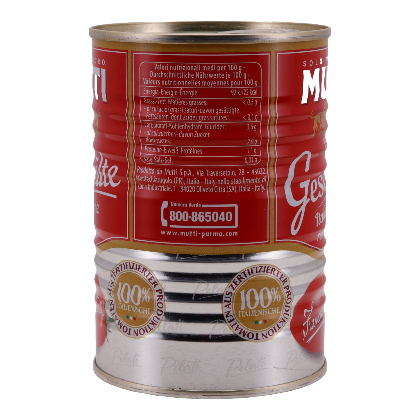 Geschilde tomaten Mutti | Zonrijp | Authentieke smaak uit Italië | 400 g