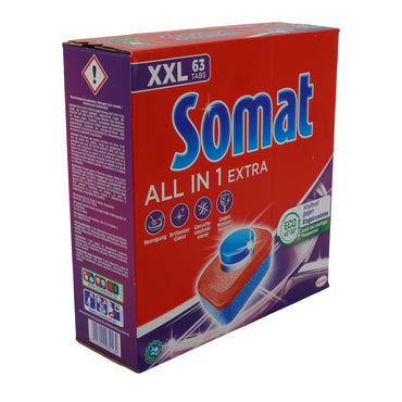 Geschirrspültabs Somat | All in 1 Extra | Kraftvoll gegen Eingebranntes | 63 Stück SOMAT