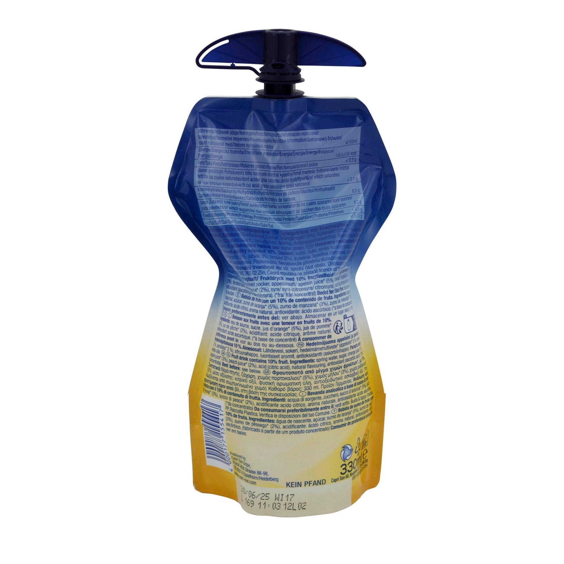 Getränk Capri-Sun | Orange & Peach | Fruchtiger Durstlöscher, Trinkbeutel | 330 ml CAPRI-SONNE