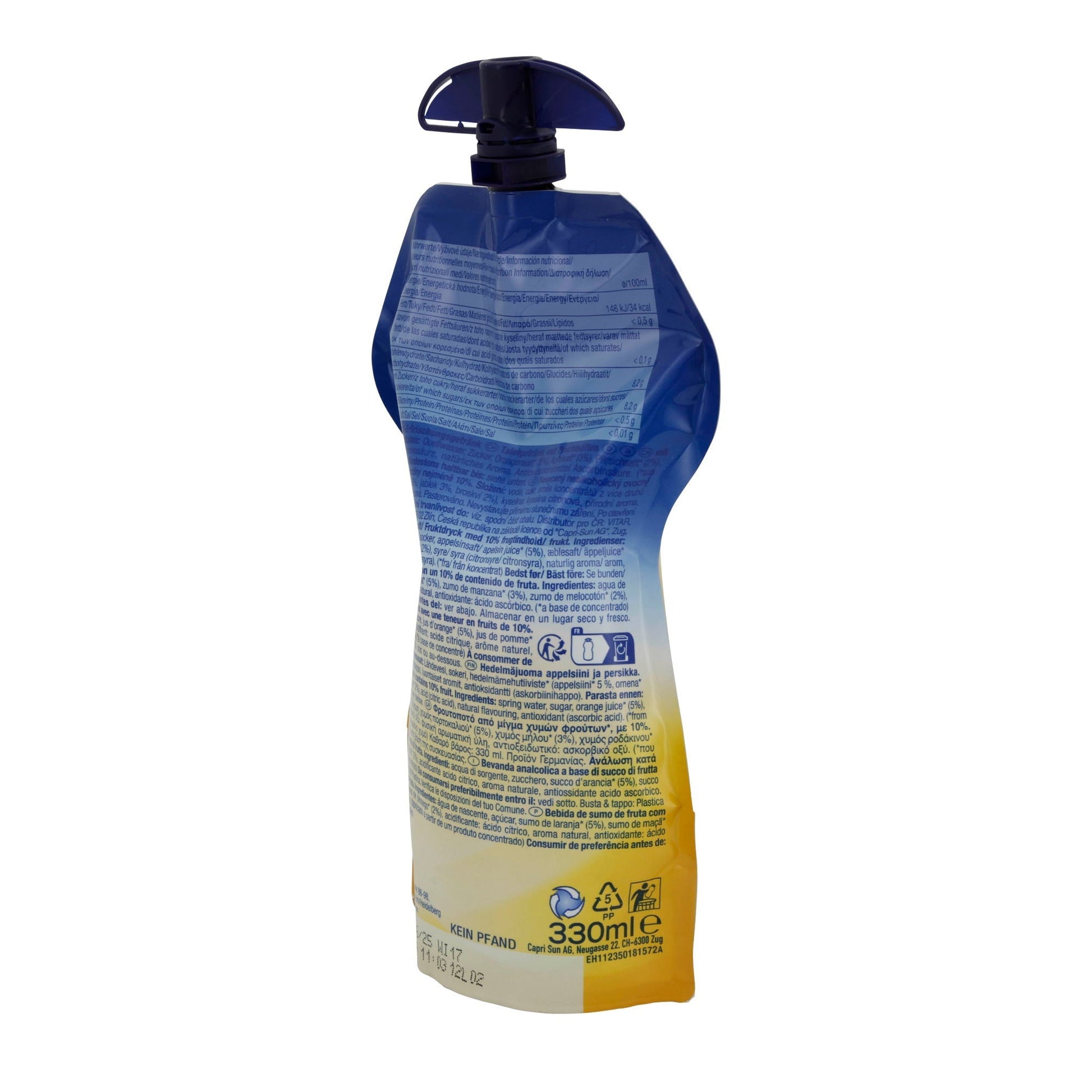 Getränk Capri-Sun | Orange & Peach | Fruchtiger Durstlöscher, Trinkbeutel | 330 ml CAPRI-SONNE