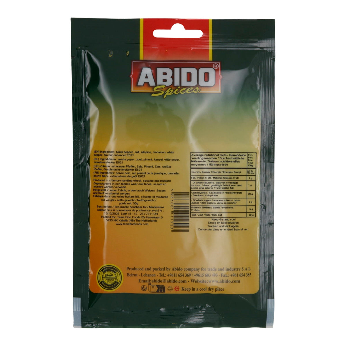 Gewürz Abido Steak Spices | Gewürz | für Fleischgerichte | 50 g