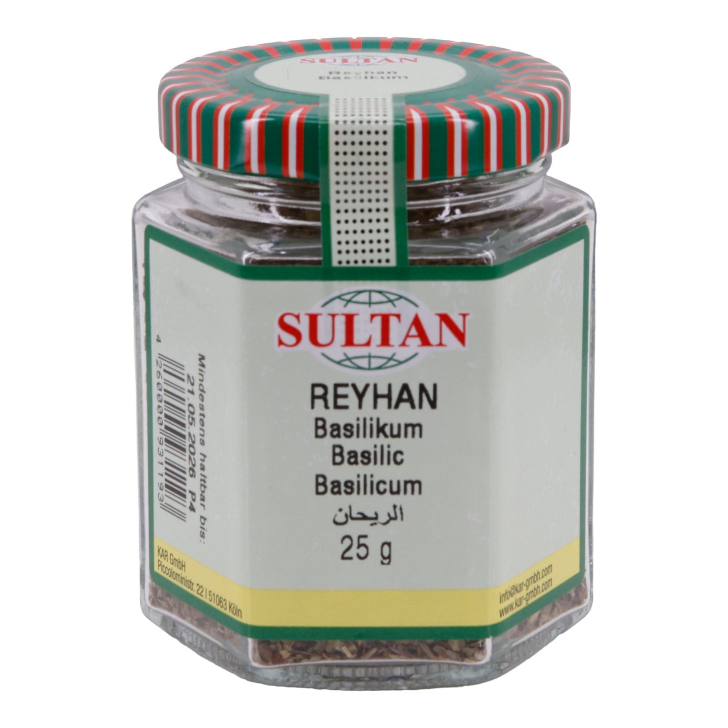 Sultan Basil - Dried Basil, 25 g glass 