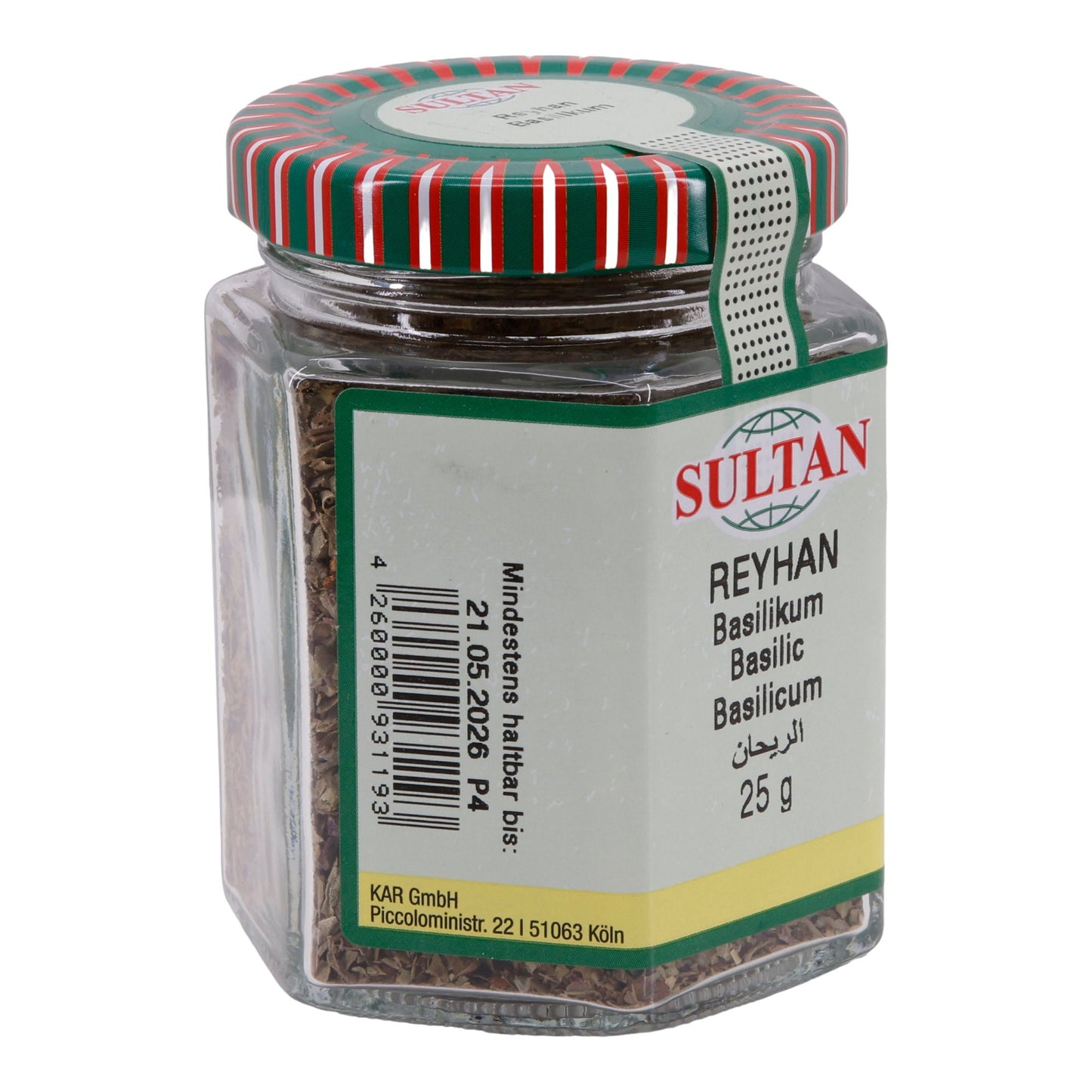Sultan Basil - Dried Basil, 25 g glass 
