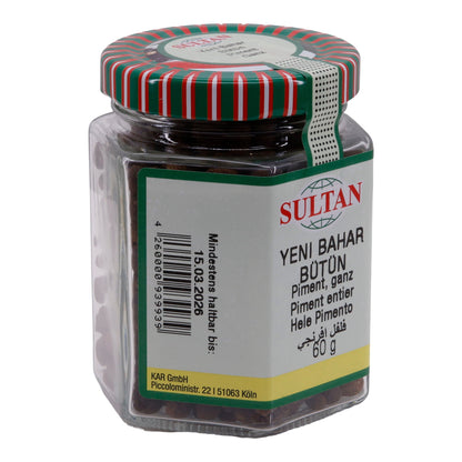 Gewürz Sultan Piment | ganz (Yeni Bahar) | vielseitig für süße und herzhafte Speisen | 60 g