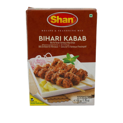 Kruidenmix Shan | Bihari Kabab Kruidenmix | BBQ-kruidenmix voor vleesspiesjes | 50 g