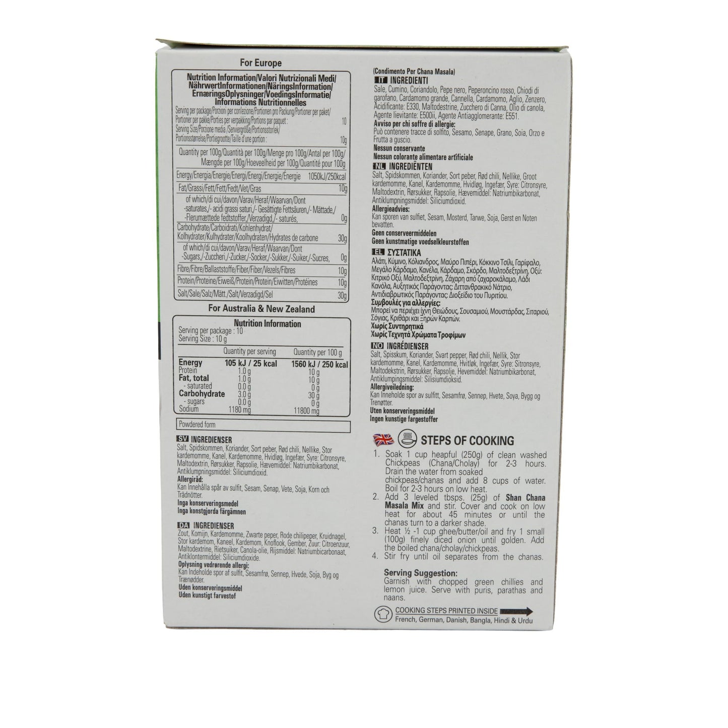 Kruidenmix Shan | Chana Masala | Voor mild-pittige kikkererwtencurry | 100 g