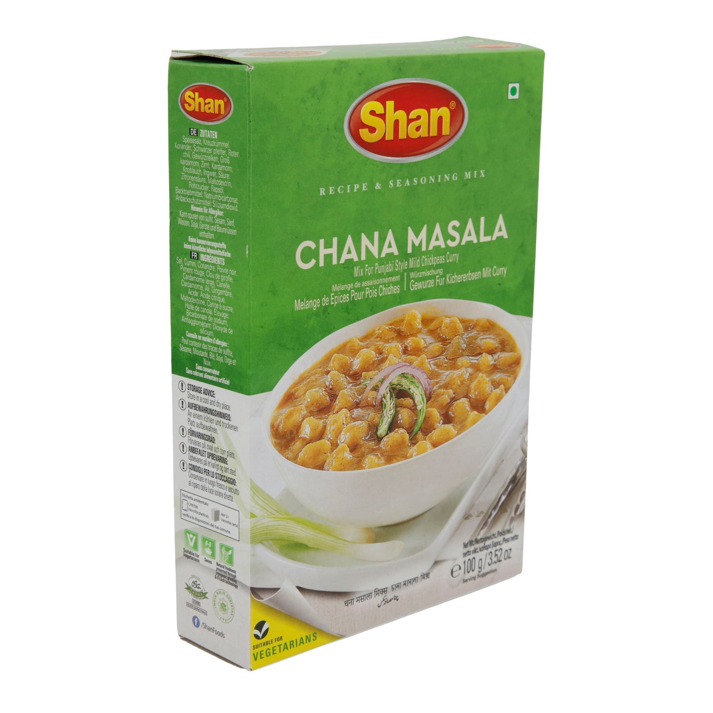 Kruidenmix Shan | Chana Masala | Voor mild-pittige kikkererwtencurry | 100 g