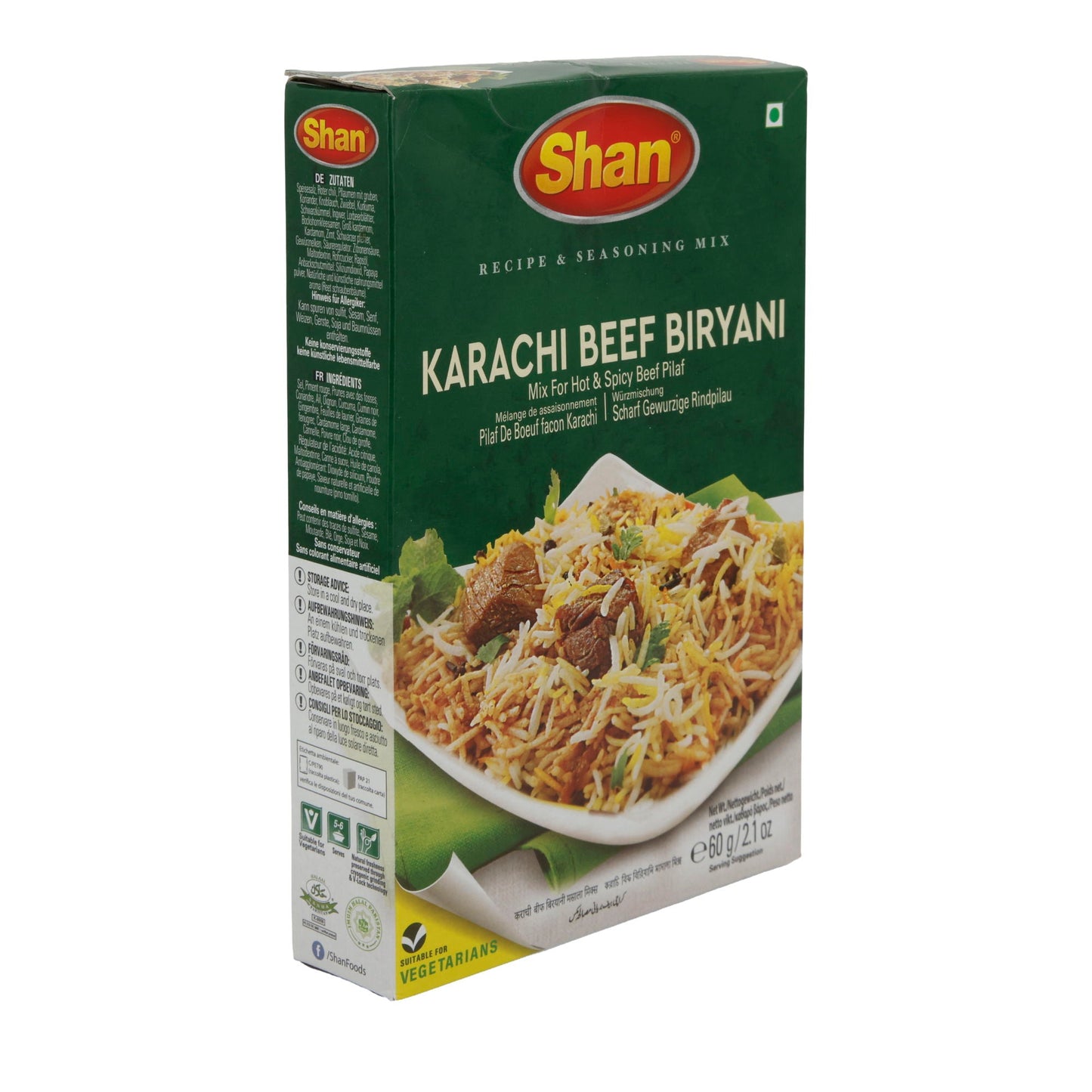 Kruidenmix Shan | Karachi Rundvlees Biryani | Pittig, scherp voor rundvlees Biryani | 60 g