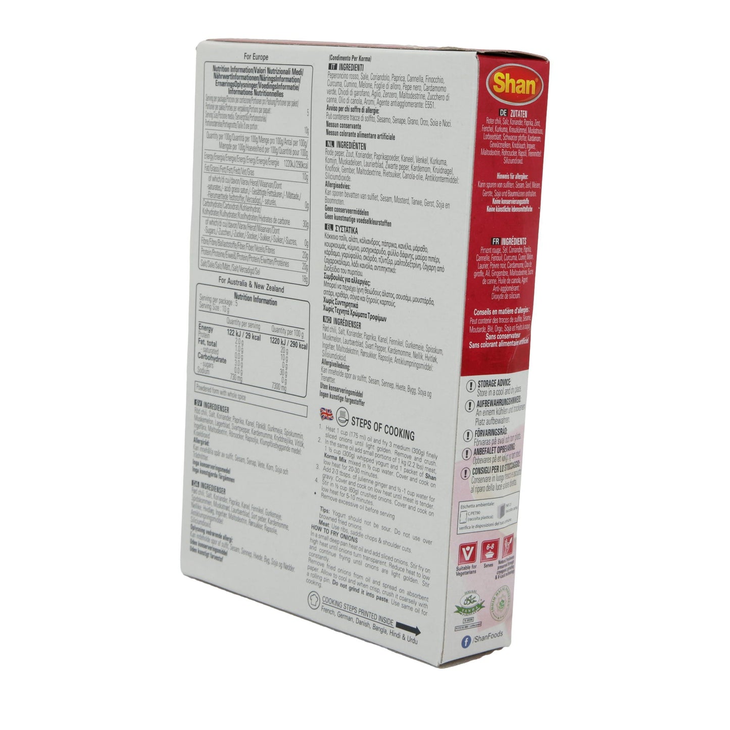 Miscela di spezie Shan | Korma | Per carne in salsa di yogurt | 50 g