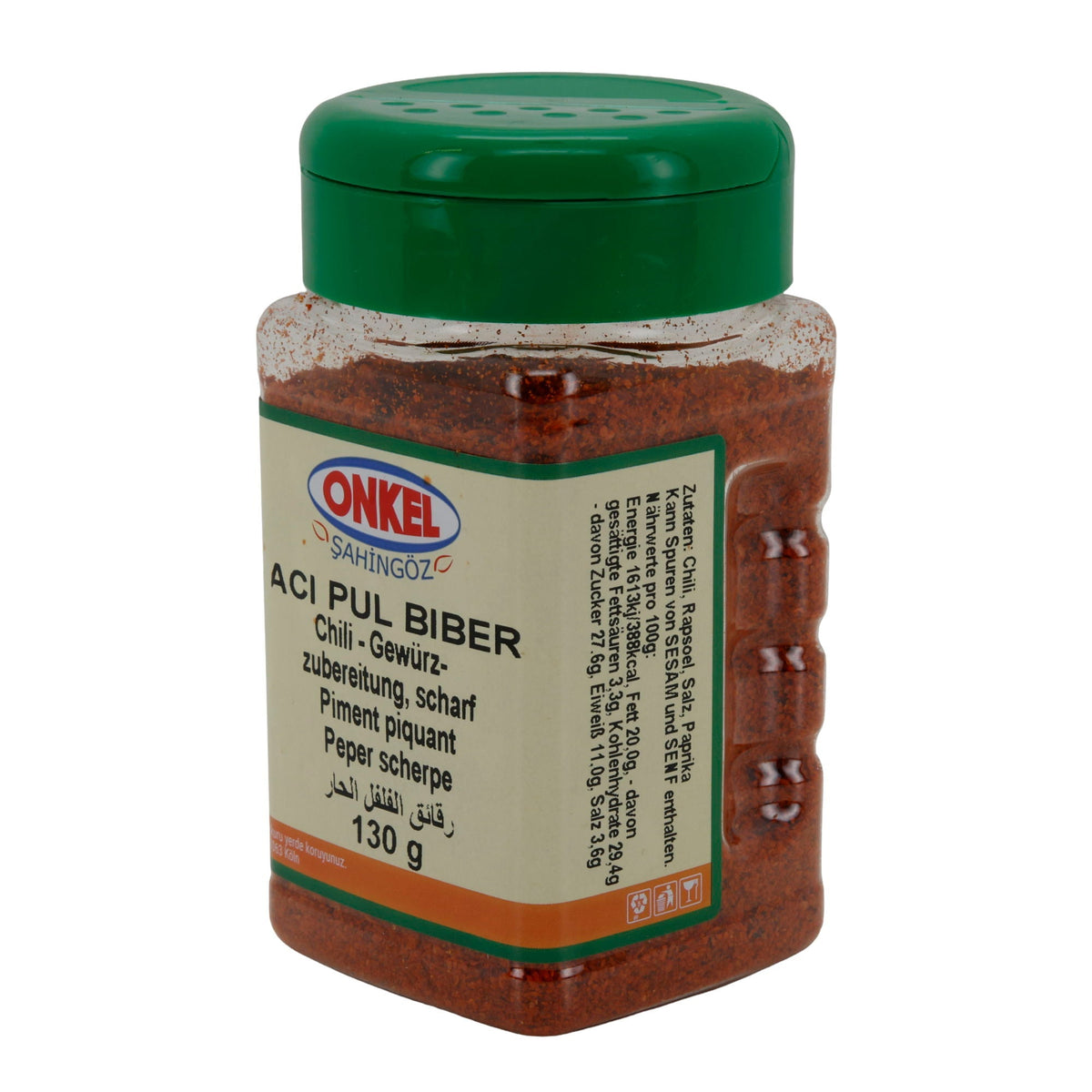 Gewürzzubereitung Onkel Acı Pul Biber | Gewürz | Scharfe Chili-Gewürzzubereitung | 130 g ONKEL