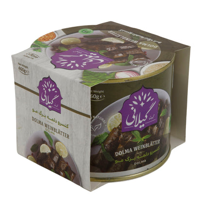 Gilani Dolma Weinblätter | Gefüllte Weinblätter mit Soja & Erbsen | 460 g | Orientalische Spezialität