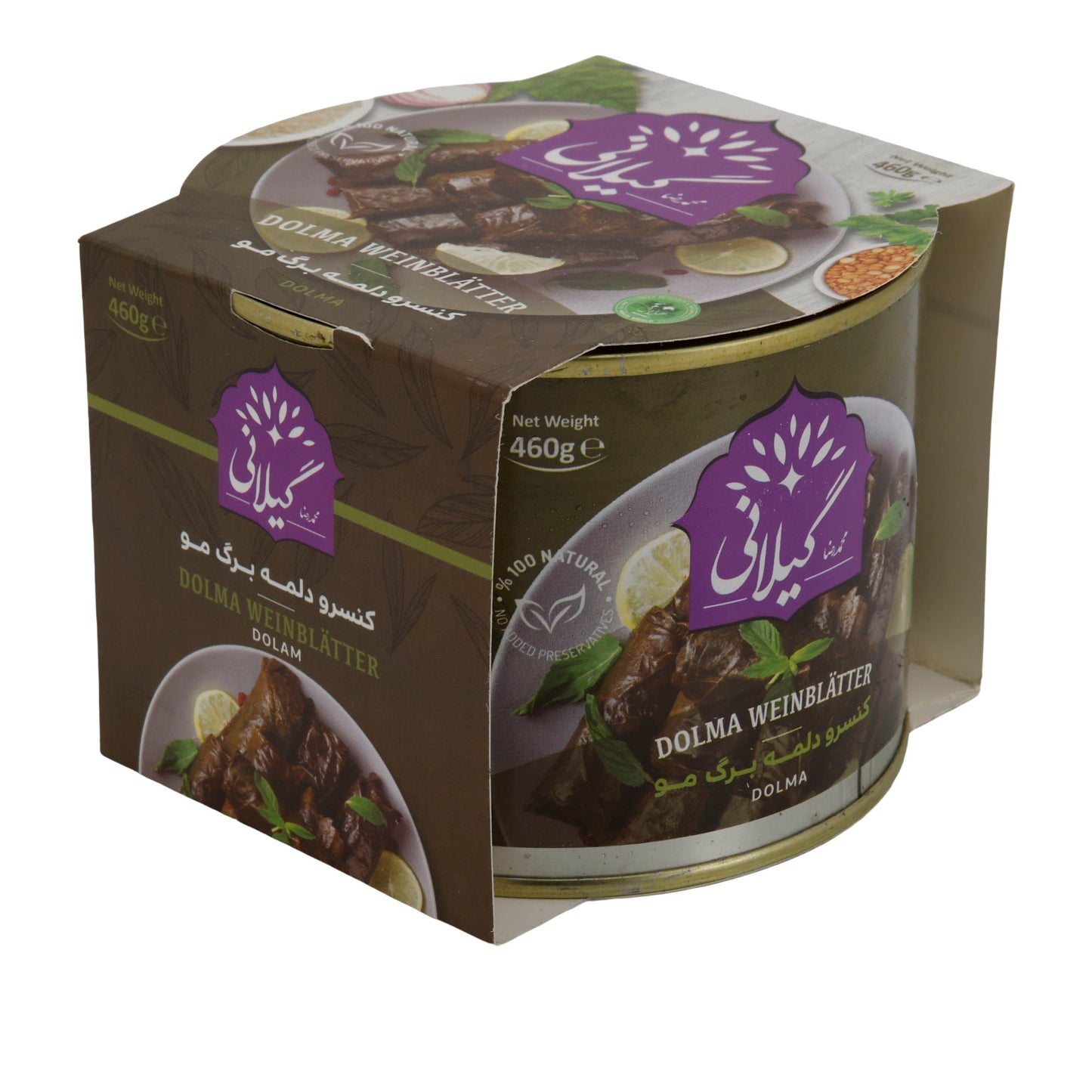 Gilani Dolma Weinblätter | Gefüllte Weinblätter mit Soja & Erbsen | 460 g | Orientalische Spezialität