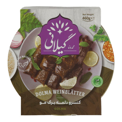 Gilani Dolma Weinblätter | Gefüllte Weinblätter mit Soja & Erbsen | 460 g | Orientalische Spezialität