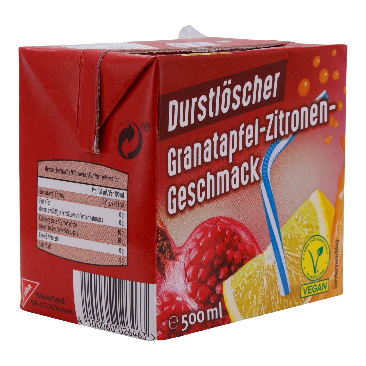 Granatapfel - Zitrone Durstlöscher | Getränk | | 500 ml - Taste Your World