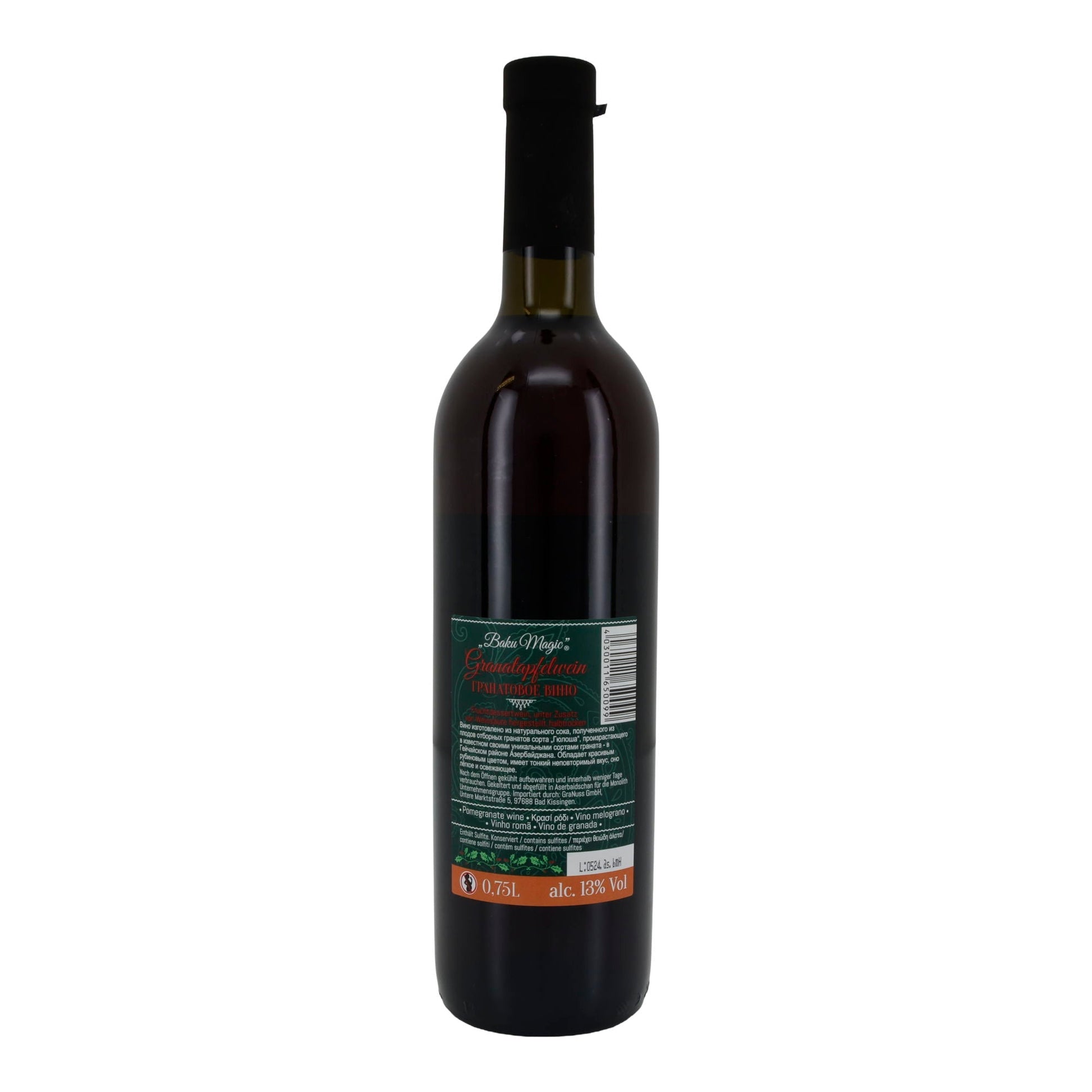 Granatapfelwein Baku Magic | Fruchtwein | aus Aserbaidschan | 0,75 l Flasche Baku Magic