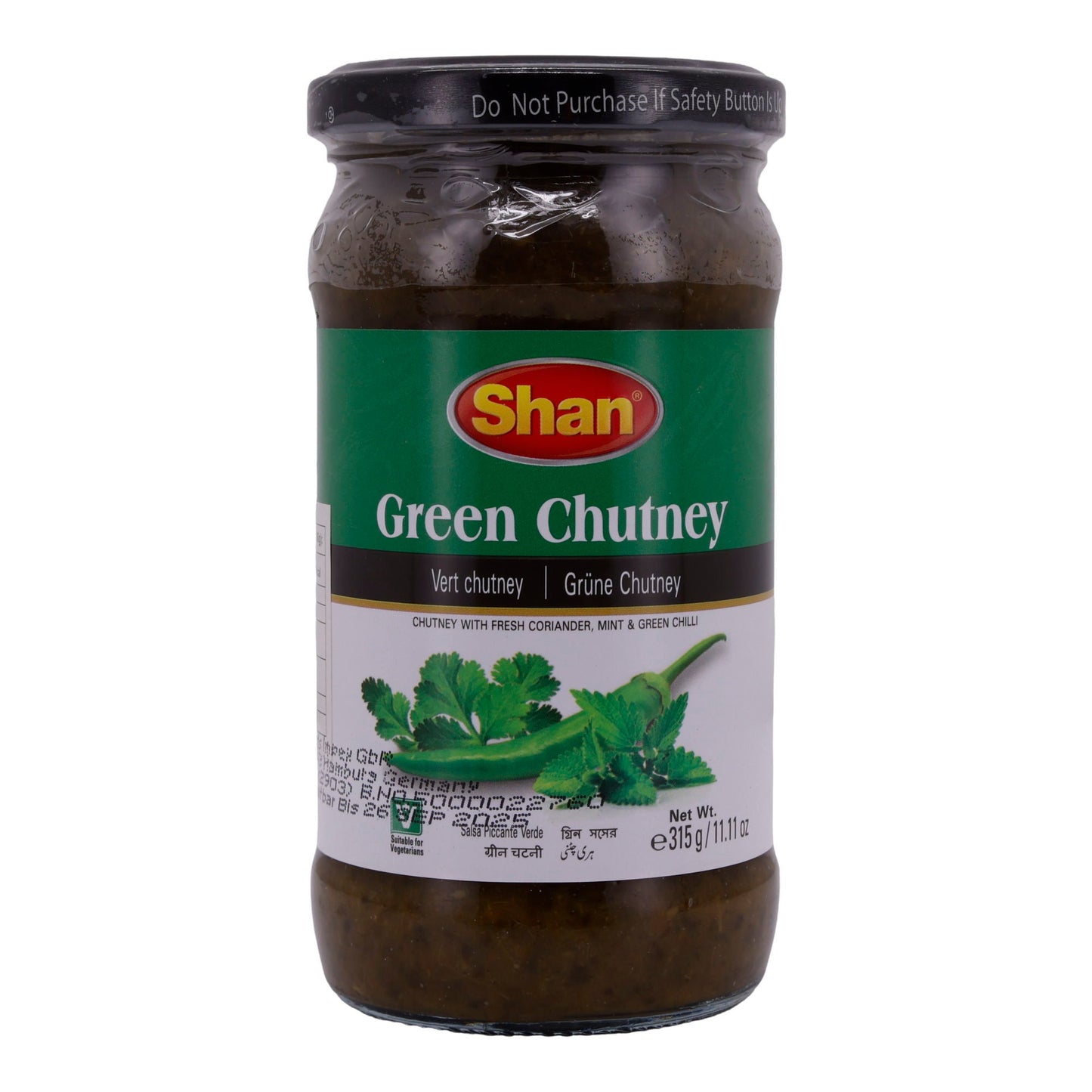 Green Chutney Shan | Würziges Chutney | Mit frischen Kräutern | 315 g