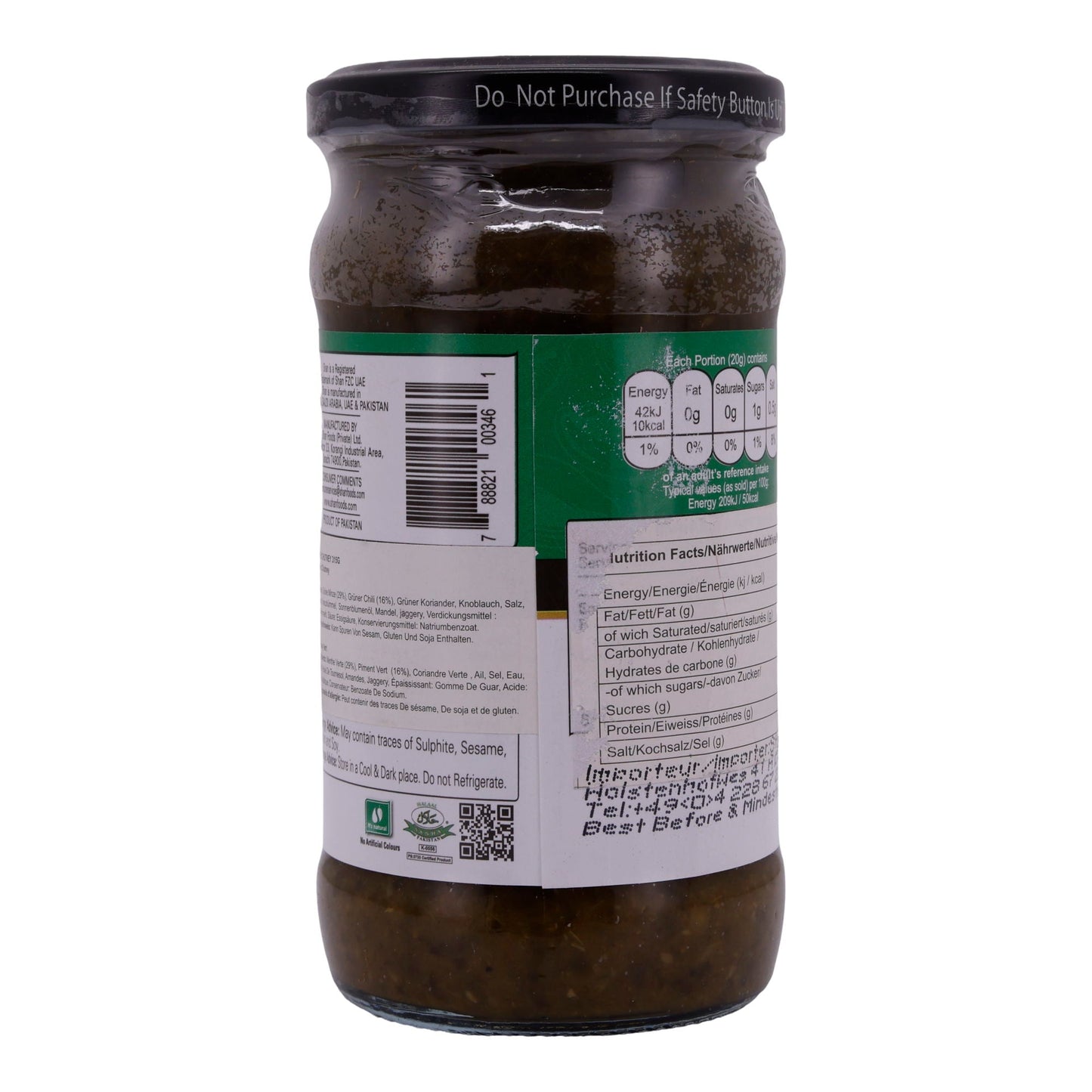 Green Chutney Shan | Würziges Chutney | Mit frischen Kräutern | 315 g