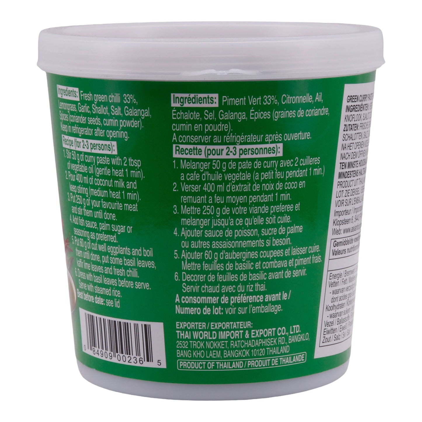 Green Curry Paste Cock Brand | Thai | Aromatic and Vegan | 400 g