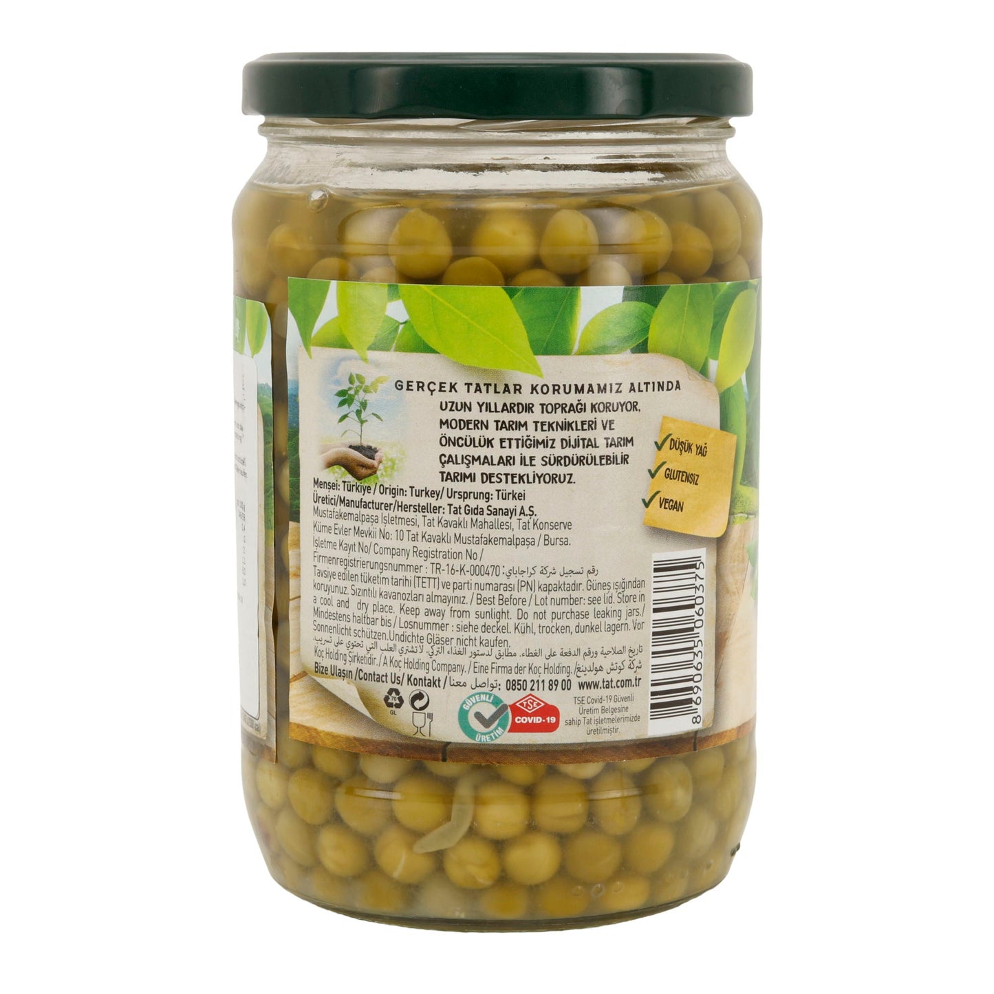 Grüne Erbsen Konserve TAT | Gemüse | Proteinreich & verzehrfertig | 680 g