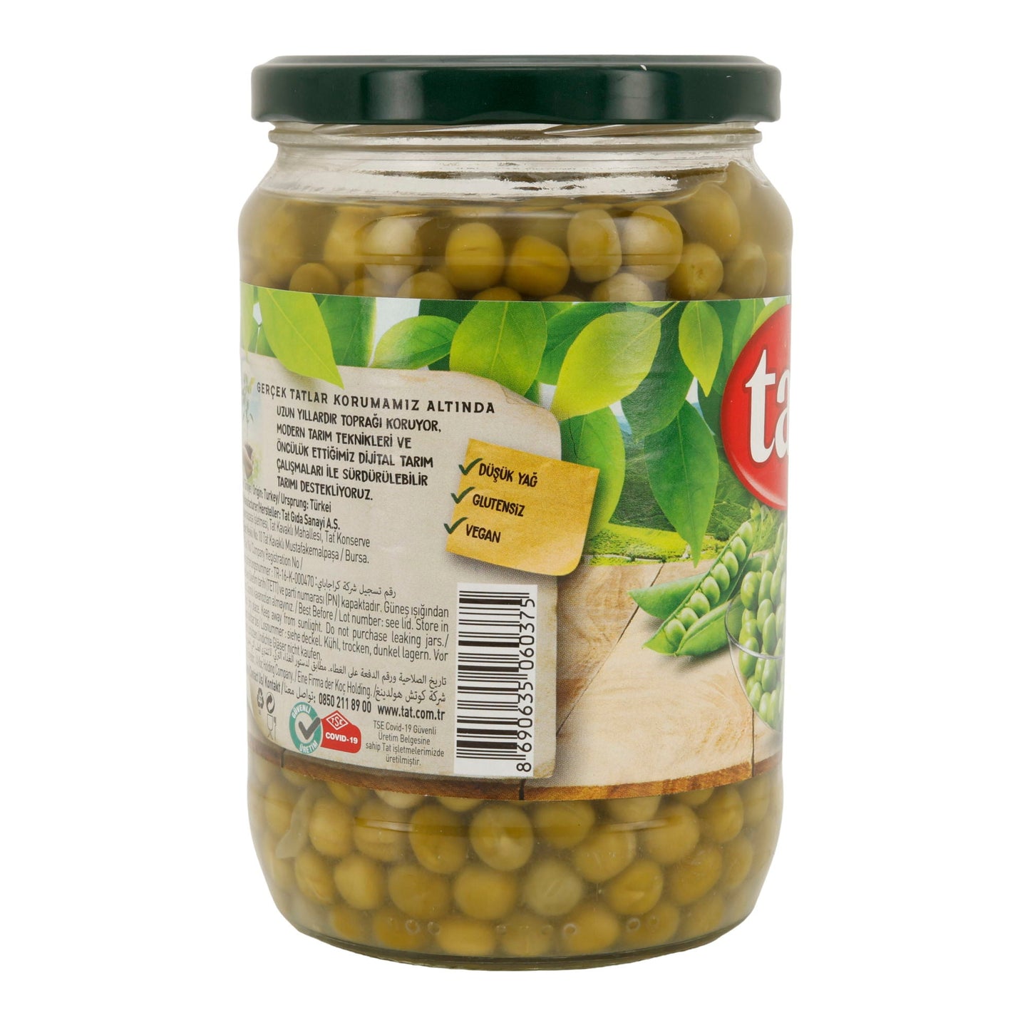 Grüne Erbsen Konserve TAT | Gemüse | Proteinreich & verzehrfertig | 680 g