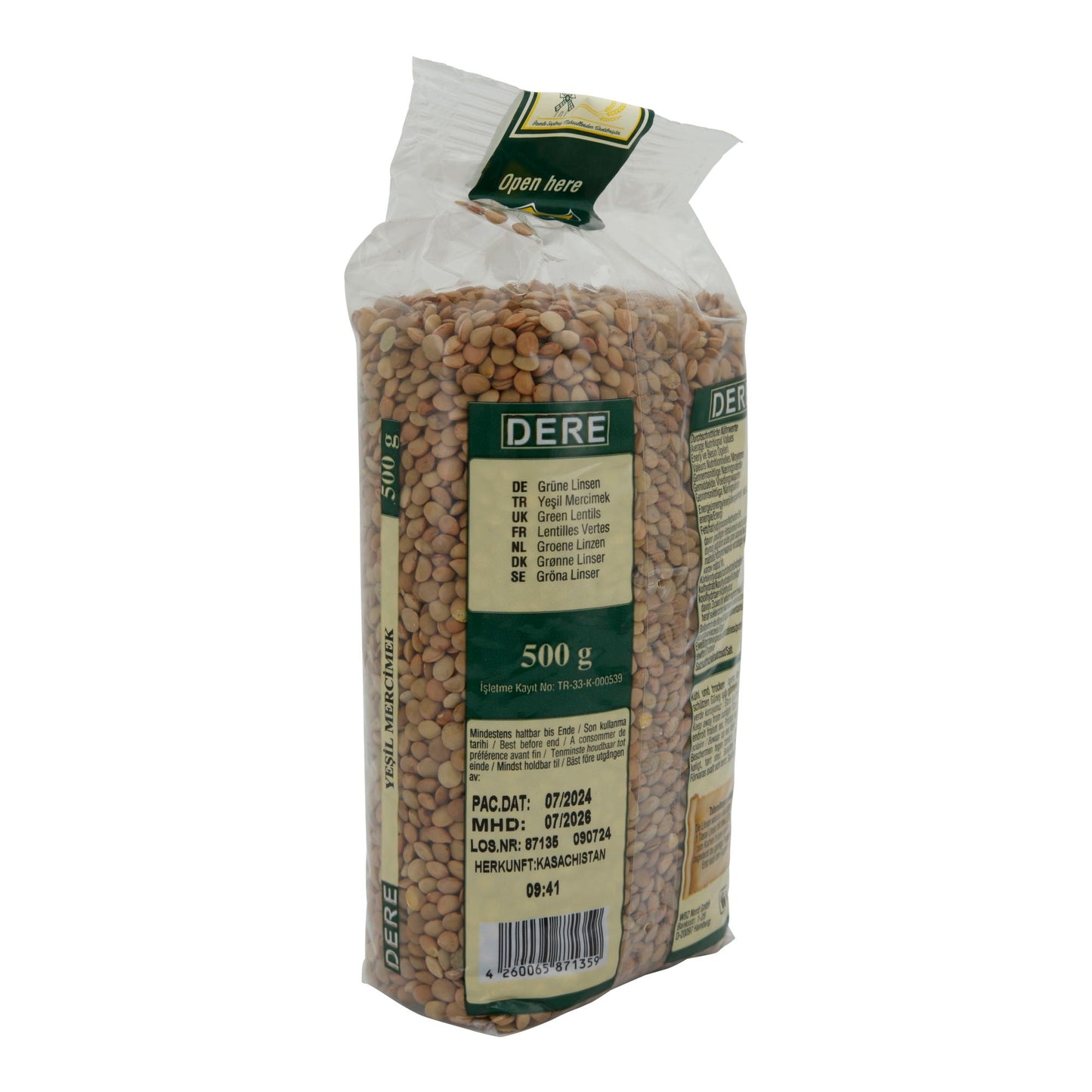 Groene Linzen Dere | Yeşil Mercimek | 500g