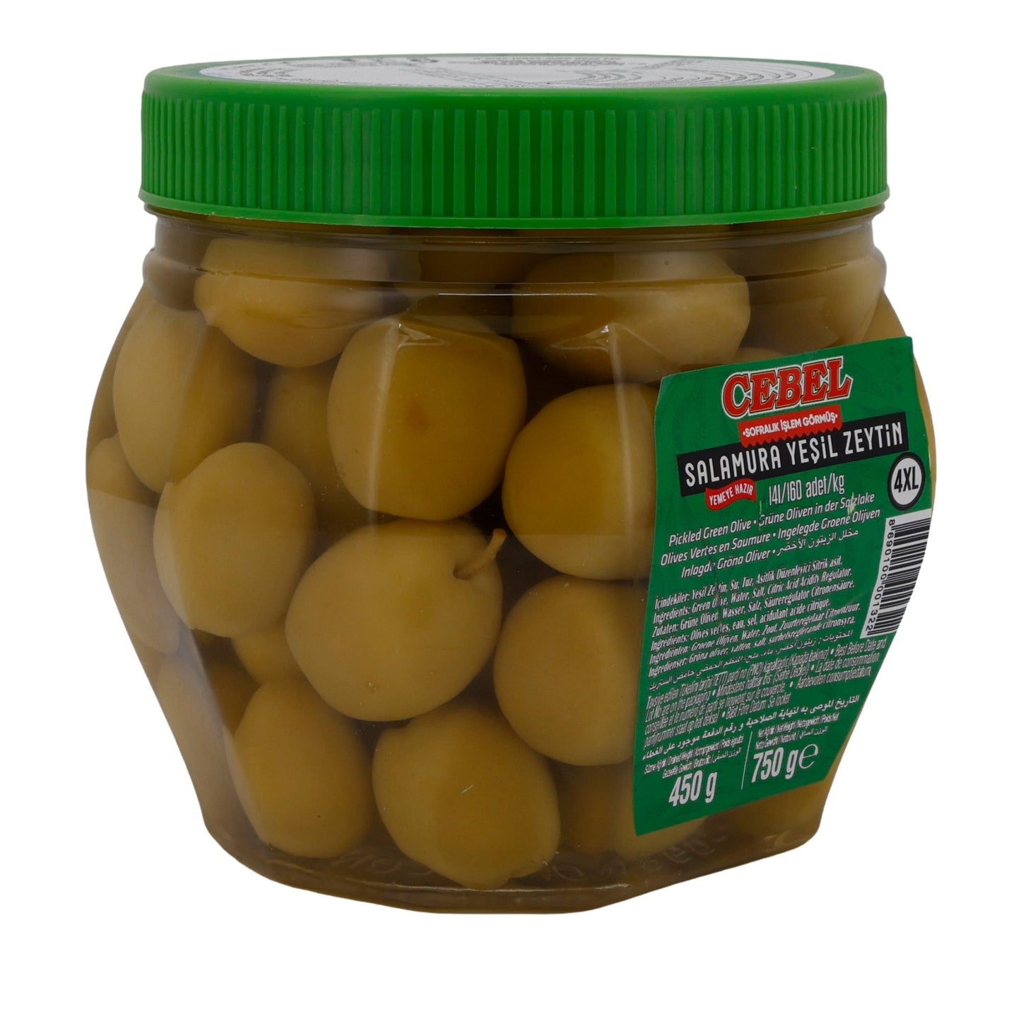 Olive verdi Cebel | In salamoia | Intense, pronte da consumare | 750 g