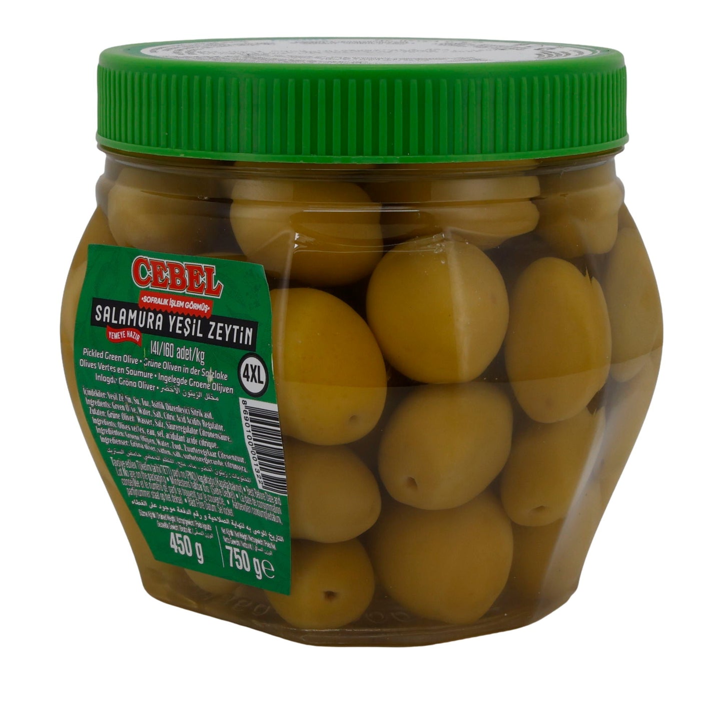 Olive verdi Cebel | In salamoia | Intense, pronte da consumare | 750 g