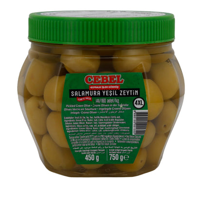 Olive verdi Cebel | In salamoia | Intense, pronte da consumare | 750 g