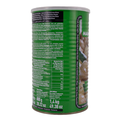 Olive verdi Marmarabirlik | Olive naturali incise | In salamoia, 800 g peso sgocciolato | 800 g