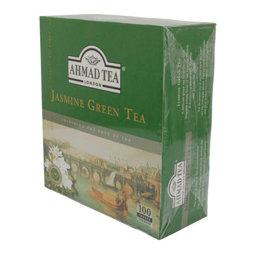 Grüner Tee Ahmad Tea Jasmine Green Tea | hochwertig mit blumigem Jasmin - Aroma | 100 Teebeutel | 200 g - Taste Your World