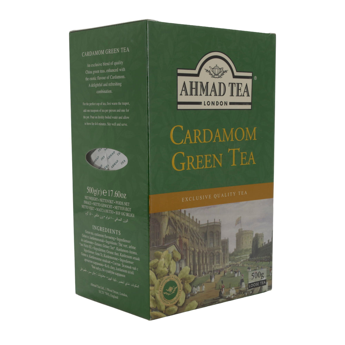 Grüntee Ahmad Tea | Cardamom Green Tea | Loser Tee mit Kardamom | 500 g | Exklusive Qualität AHMAD TEA