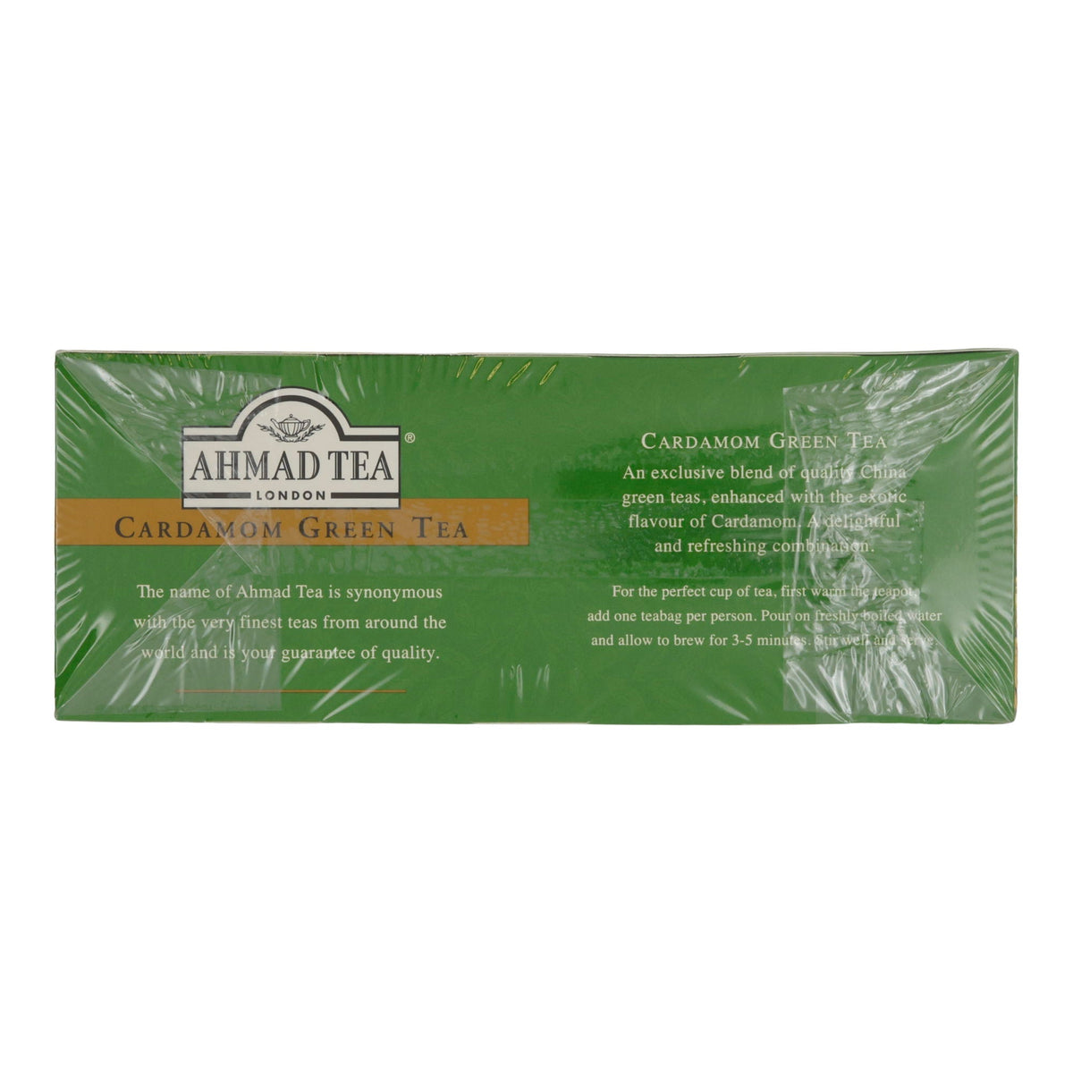 Grüntee Ahmad Tea | Cardamom Green Tea | Würzig-aromatisch mit Kardamom | 100 Teebeutel | 200g AHMAD TEA