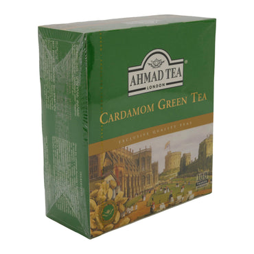 Grüntee Ahmad Tea | Cardamom Green Tea | Würzig-aromatisch mit Kardamom | 100 Teebeutel | 200g