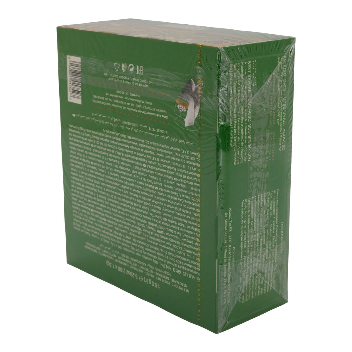 Grüntee Ahmad Tea | Cardamom Green Tea | Würzig-aromatisch mit Kardamom | 100 Teebeutel | 200g AHMAD TEA