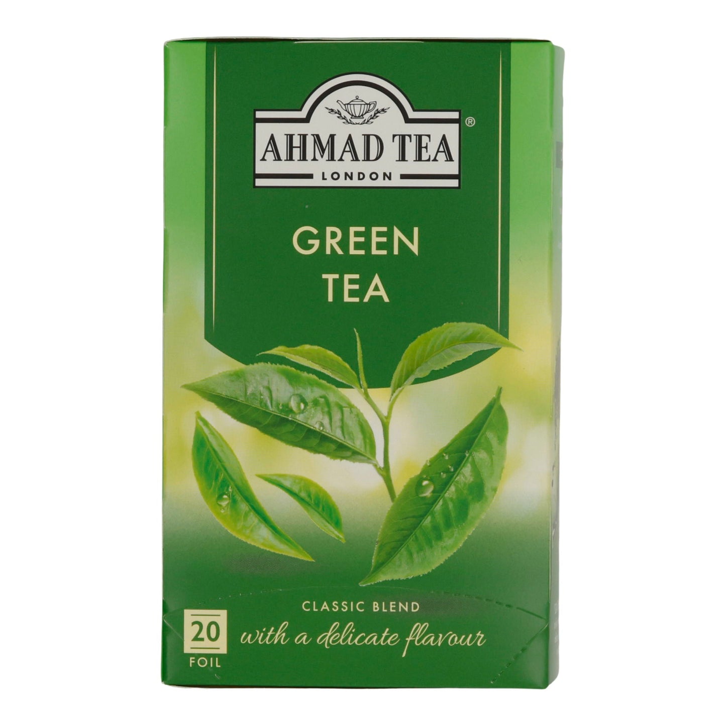 Grüntee Ahmad Tea | Green Tea | Klassischer Grüner Tee | Reine Teemischung ohne Zusatzstoffe | 20 Teebeutel