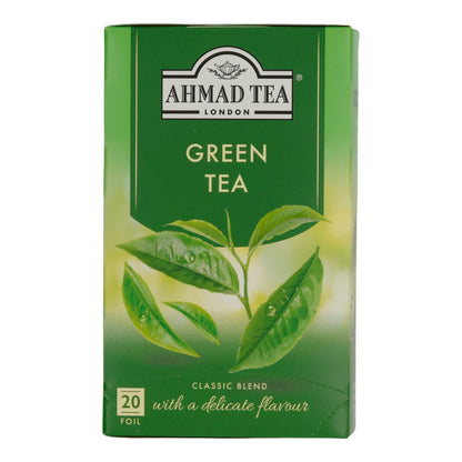 Grüntee Ahmad Tea | Green Tea | Klassischer Grüner Tee | Reine Teemischung ohne Zusatzstoffe | 20 Teebeutel