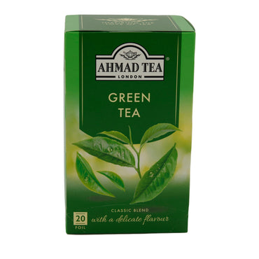 Grüntee Ahmad Tea | Green Tea | Klassischer Grüner Tee | Reine Teemischung ohne Zusatzstoffe | 20 Teebeutel AHMAD TEA