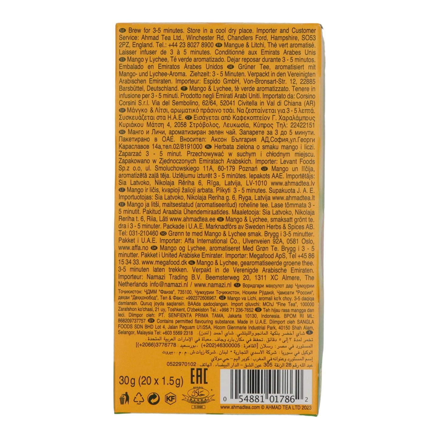 6x20er Alu t/b Mango e Litchi, Ahmad Tea