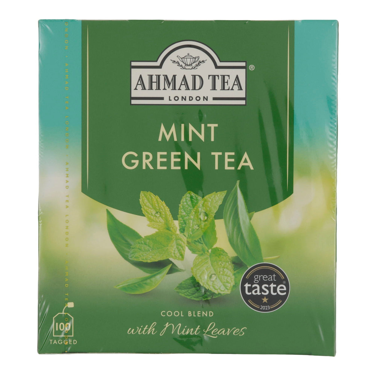 Grüntee Ahmad Tea | Mint Green Tea | Mit Minzblättern | 100 Teebeutel | Frisch & Aromatisch