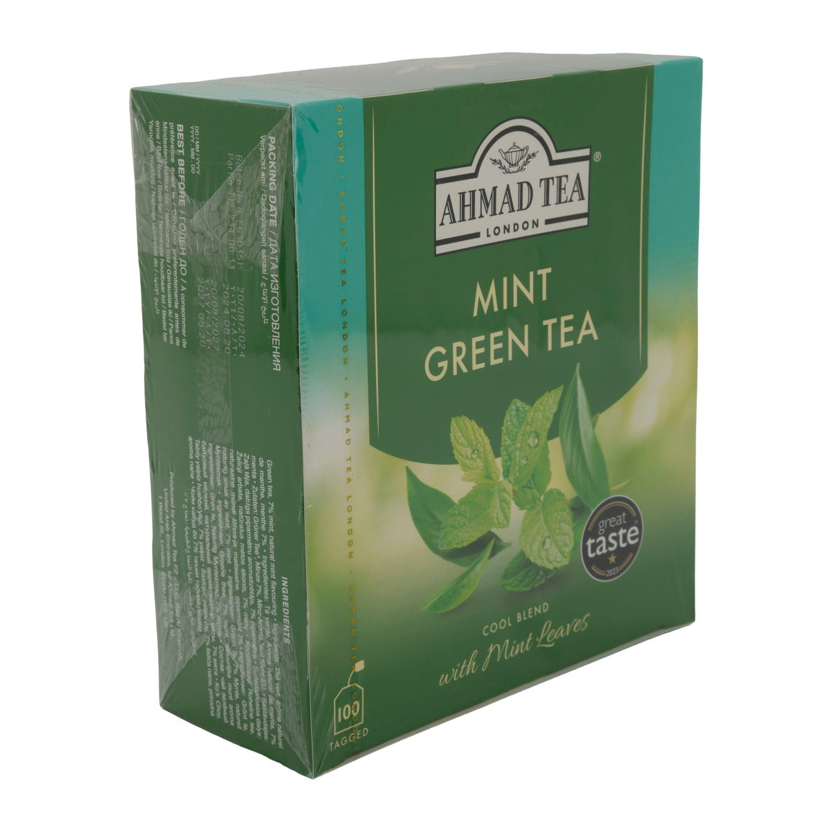 Grüntee Ahmad Tea | Mint Green Tea | Mit Minzblättern | 100 Teebeutel | Frisch & Aromatisch